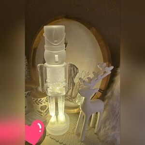 Illuminated LED  White Nutcracker Decor